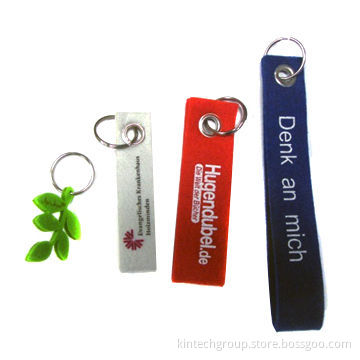 Customized Felt Wristband Keychain with Ring for Key Holder